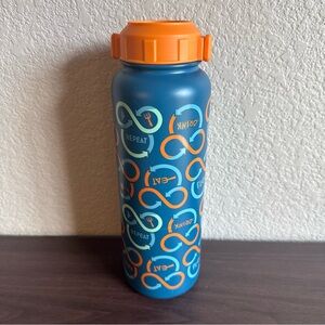 Eat Drink Play Repeat Disney‎ Blue Orange Water Bottle with Orange Lid